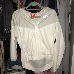 Nike windbreaker jacket white womens